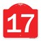 Signmission Designer Series Sign-Sign W/ Number 17, Red & White Aluminum Sign, 18" x 18", RW-1818-22905 A-DES-RW-1818-22905 - alternate 1
